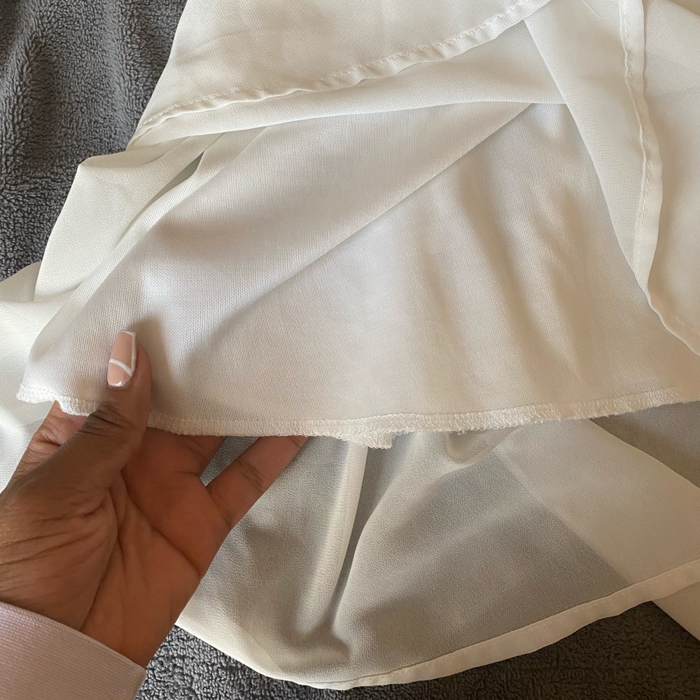 Layered Off-White Mini Dress - Picture 3 of 3